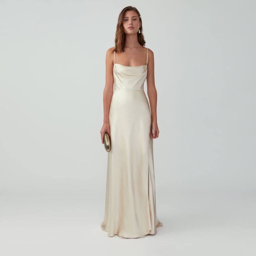 Fame and Partners Champagne Prom Dress